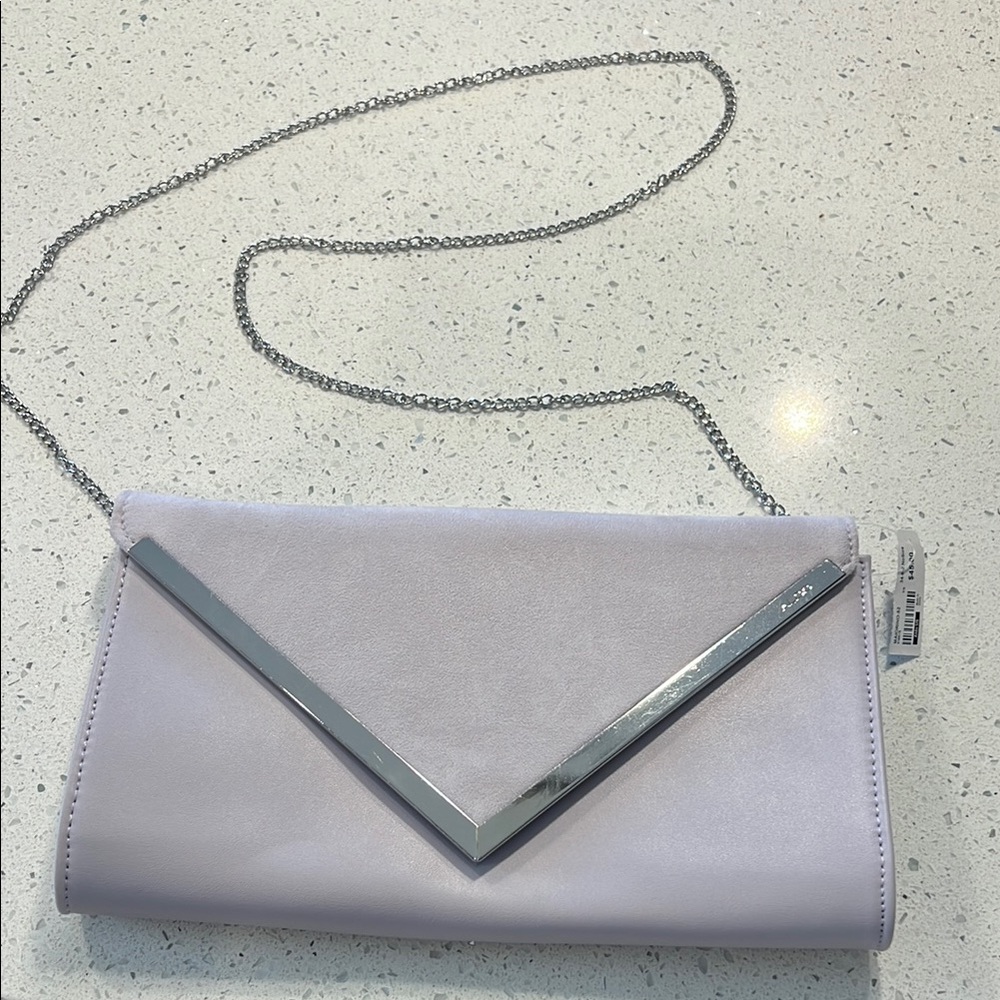 NWT Elegant Lavender and Silver Clutch Bag